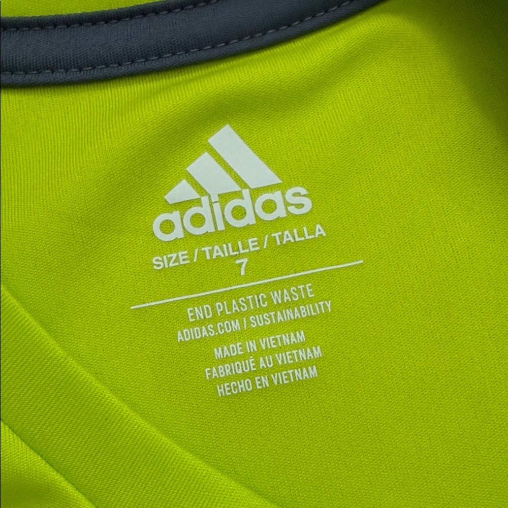 adidas Neon Yellow & Black Kids Short Set - Picture 3 of 6